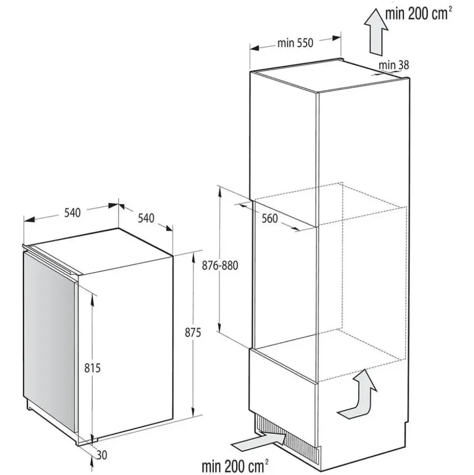 Gorenje RBI409EP1 Einbaukühlschrank (118 l, 880 mm hoch)