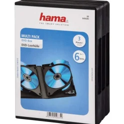 Hama DVD-Box 6, Schwarz, 3er-Pack