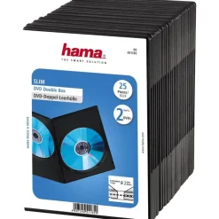 Hama DVD-Doppel-Leerhülle Slim für 2 DVDs schwarz (Packung mit 25)