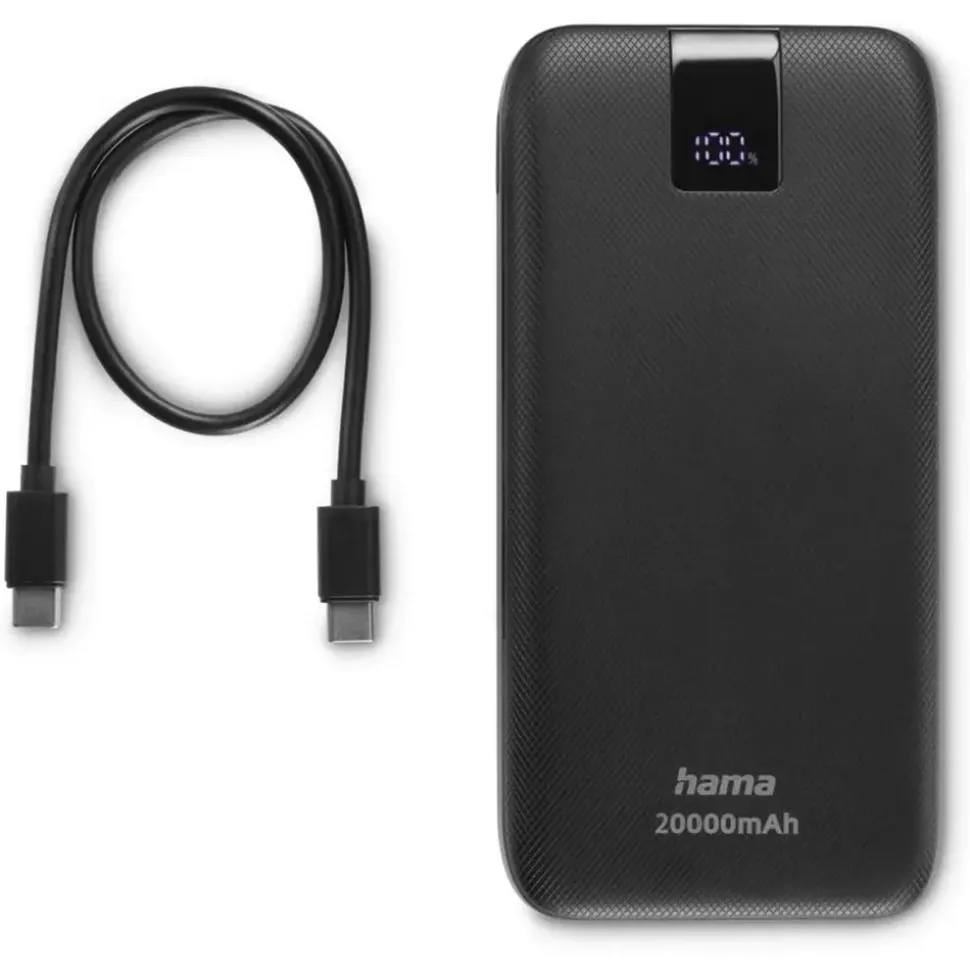 Hama Power Pack PD 20 mit 2 Ausgängen USB-C/USB-A 20.000mAh Anthrazit