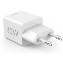 Hama Schnellladegerät, 1x USB-C 1x USB-A Mini-Ladegerät, 30 W, Weiß