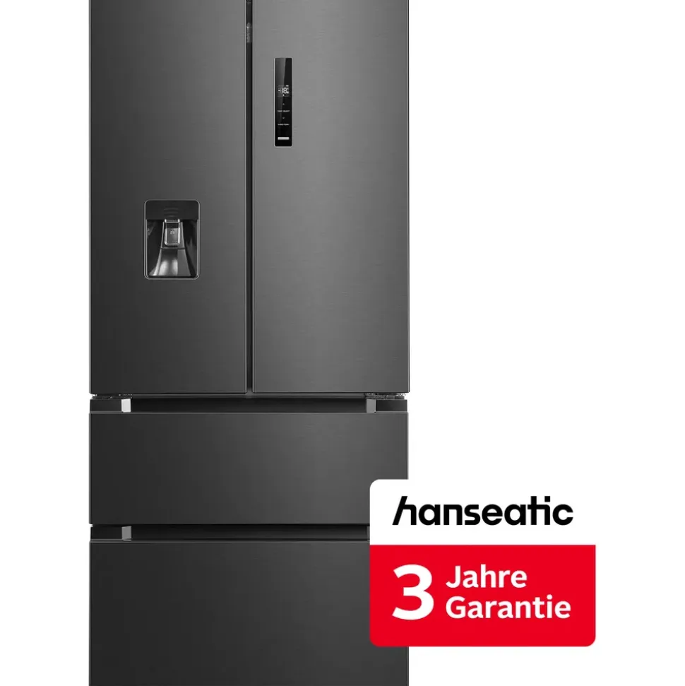 Hanseatic HFD18983DWDBI French Door (512 l, 1898 mm hoch, Schwarz)