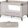hauck Dream N Play, Beige - Baby & Kinder Reisebett mit Tragetasche ab Geburt bis 15 kg, Schnell & Kompakt Faltbar, Große Netzfenster