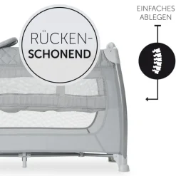 hauck Reisebett Play'n Relax Center mit Wickelauflage, - Grau