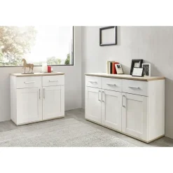 HBZ MEBLE Sideboard Romance 140 x 88 x 45 cm Sibiu Lärche/San Remo hell