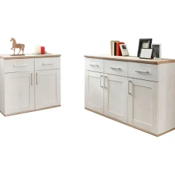 HBZ MEBLE Sideboard Romance 140 x 88 x 45 cm Sibiu Lärche/San Remo hell