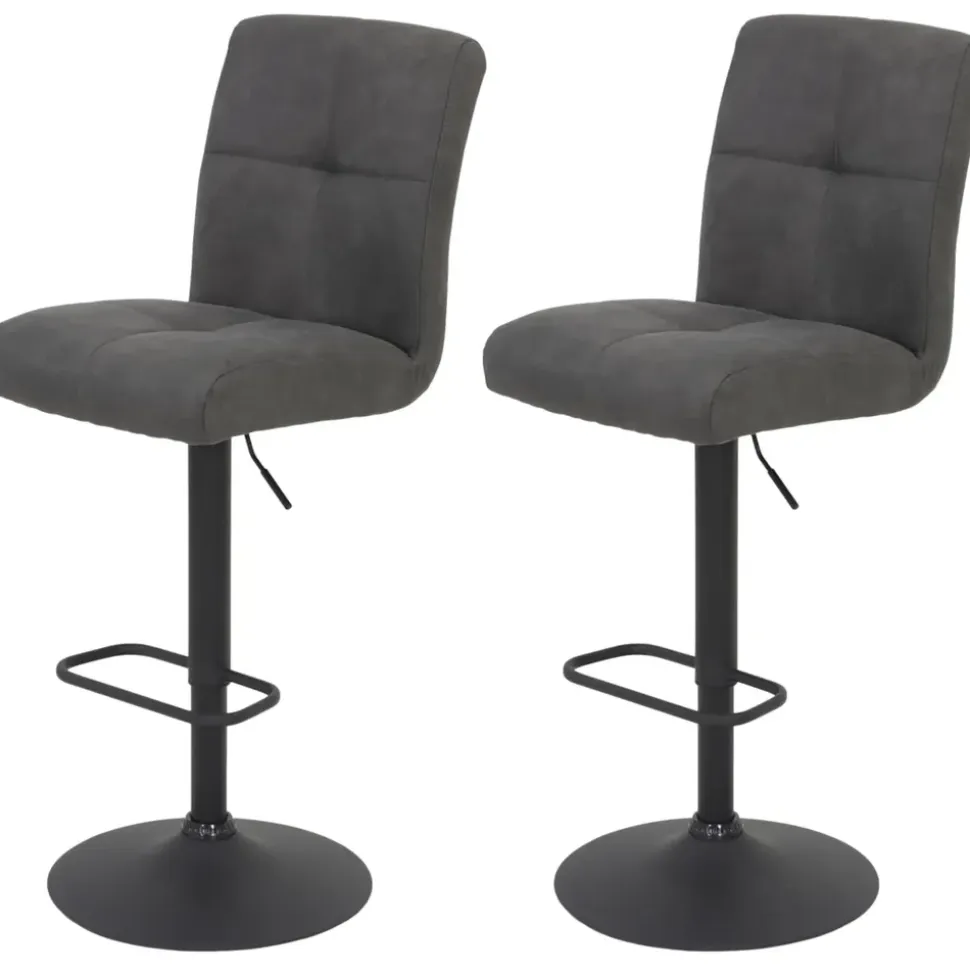 Hela Barhocker LENI Microfaser schwarz 2er Set