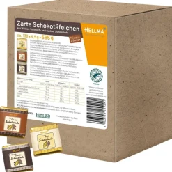 Hellma Zartbitterschokolade, Milchschokolade, weiße Schokolade Schokotäfelchen 130 Stück 585 g