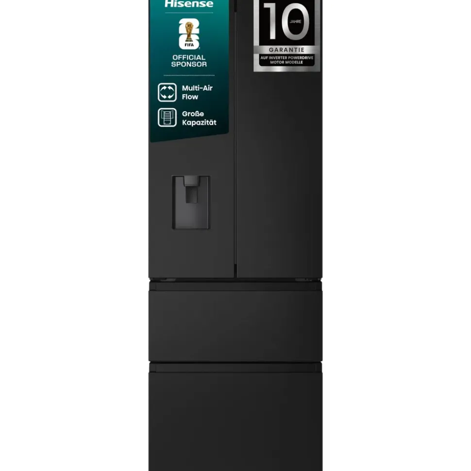 Hisense RF632N4WFE French Door (485 l, 2000 mm hoch, Schwarz)
