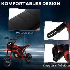 Homcom Elektromotorrad Kinder 24V 350W Rot