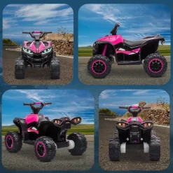 Homcom Kinder-Elektroquad 12V Elektro Quad rosa (1-tlg)