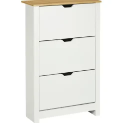 Homcom Schuhschrank 72 x 112 x 26 cm mit 3 Schubladen weiß / weiß