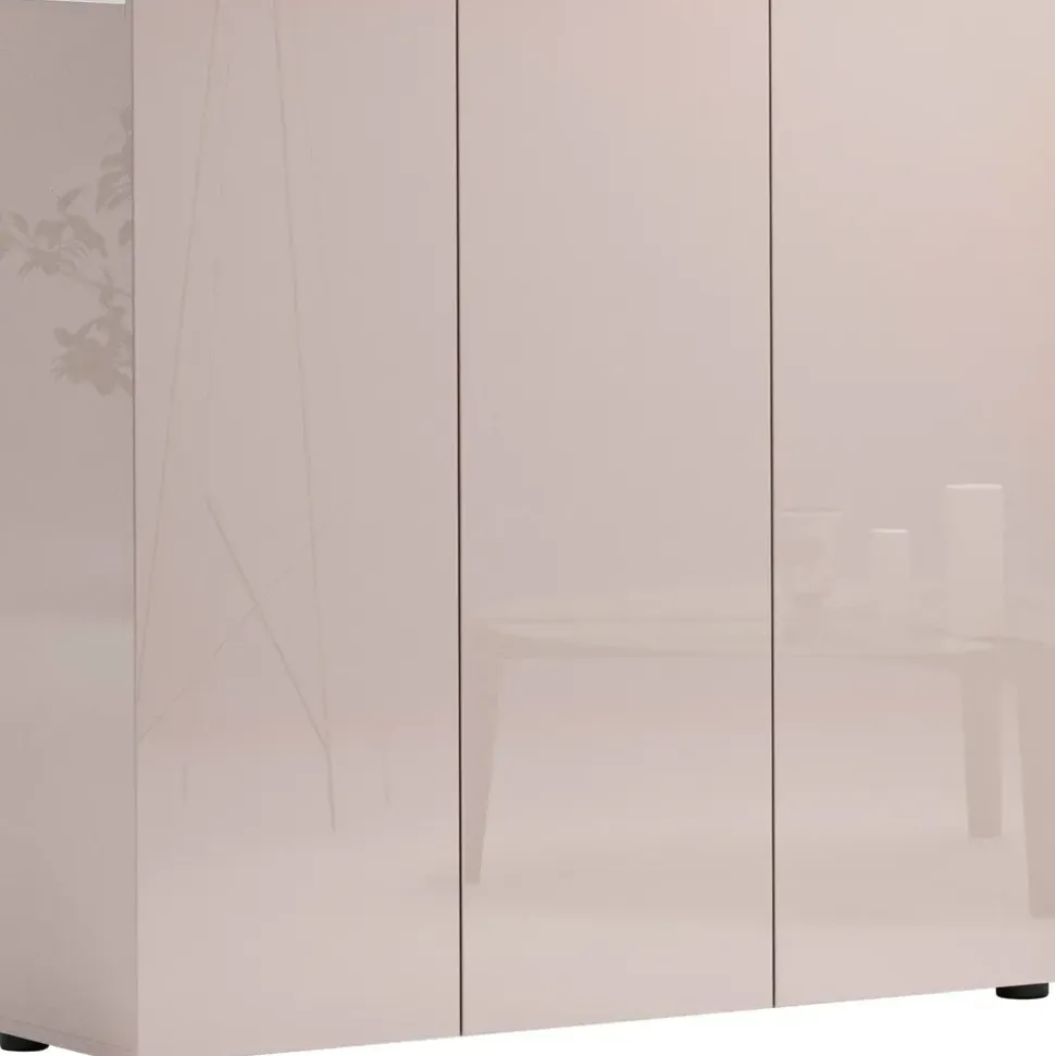 Home Affaire Mister Schuhregal 120 x 115 x 34 cm beige hochglanz / beige