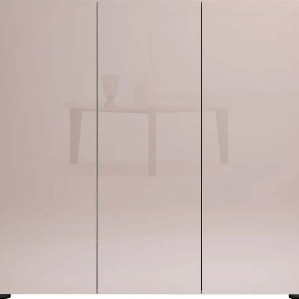 Home Affaire Mister Schuhregal 120 x 115 x 34 cm beige hochglanz / beige