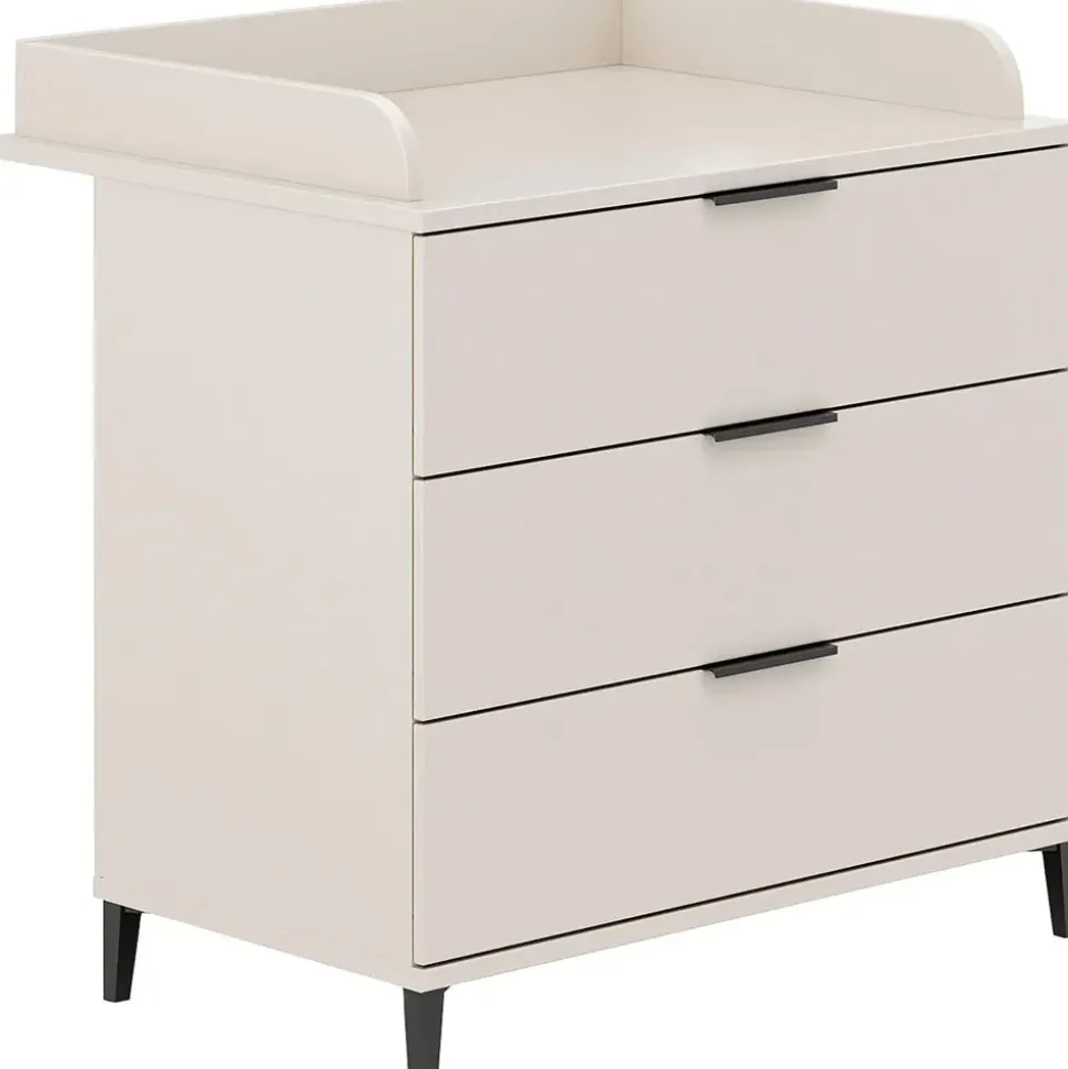 Home Affaire Wickelkommode HOME AFFAIRE "ARI, 3 Schubladen", beige (cashmere, beige), B:94,7cm H:87,9cm T:52,4cm, Holzwerkstoff, Wickelkommoden, Wickelkommode, inklusive Wickelaufsatz, Schubladen mit Soft-Close-Funktion