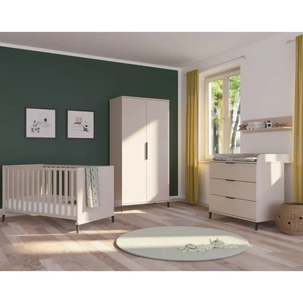 Home Affaire Wickelkommode HOME AFFAIRE "ARI, 3 Schubladen", beige (cashmere, beige), B:94,7cm H:87,9cm T:52,4cm, Holzwerkstoff, Wickelkommoden, Wickelkommode, inklusive Wickelaufsatz, Schubladen mit Soft-Close-Funktion