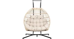 Home Deluxe Hängesessel Loma 2-Sitzer Beige