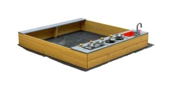 Home Deluxe Holzsandkasten COOKY mit Spielküche braun