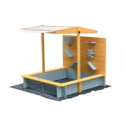 Home Deluxe Holzsandkasten Sandy mit Überdachung Grau/Braun