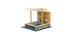 Home Deluxe Holzsandkasten Sandy mit Überdachung Grau/Braun