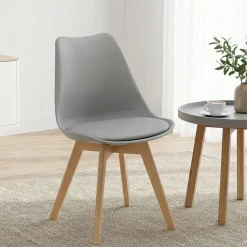 Homestyle4u Küchenstuhl gepolstert grau