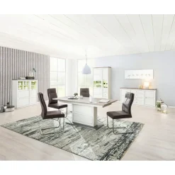 hom'in Sideboard 180 x 89 x 43 cm Grau / Weiß