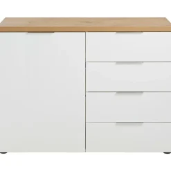 hom'in Sideboard 180 x 89 x 43 cm Grau / Weiß