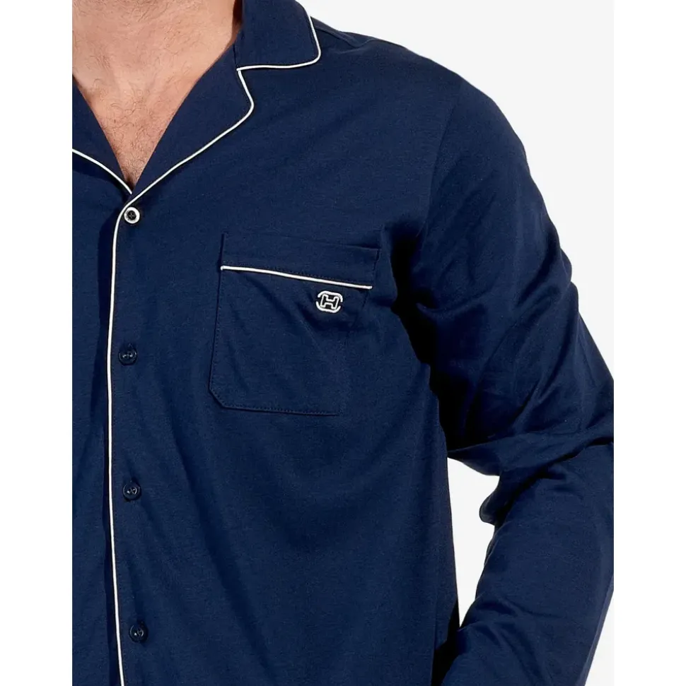 HOM Pyjama Rafael Blau XXL