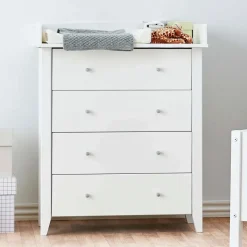 Hoppekids Wickelkommode "CHRISTIAN", weiß, B:84cm H:106cm T:66cm, Holz teilmassiv, Wickelkommoden, Wickelkommode, Wickelaufsatz abnehmbar