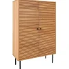 House Nordic Highboard KYOTO 80 x 130 cm Braun / Schwarz