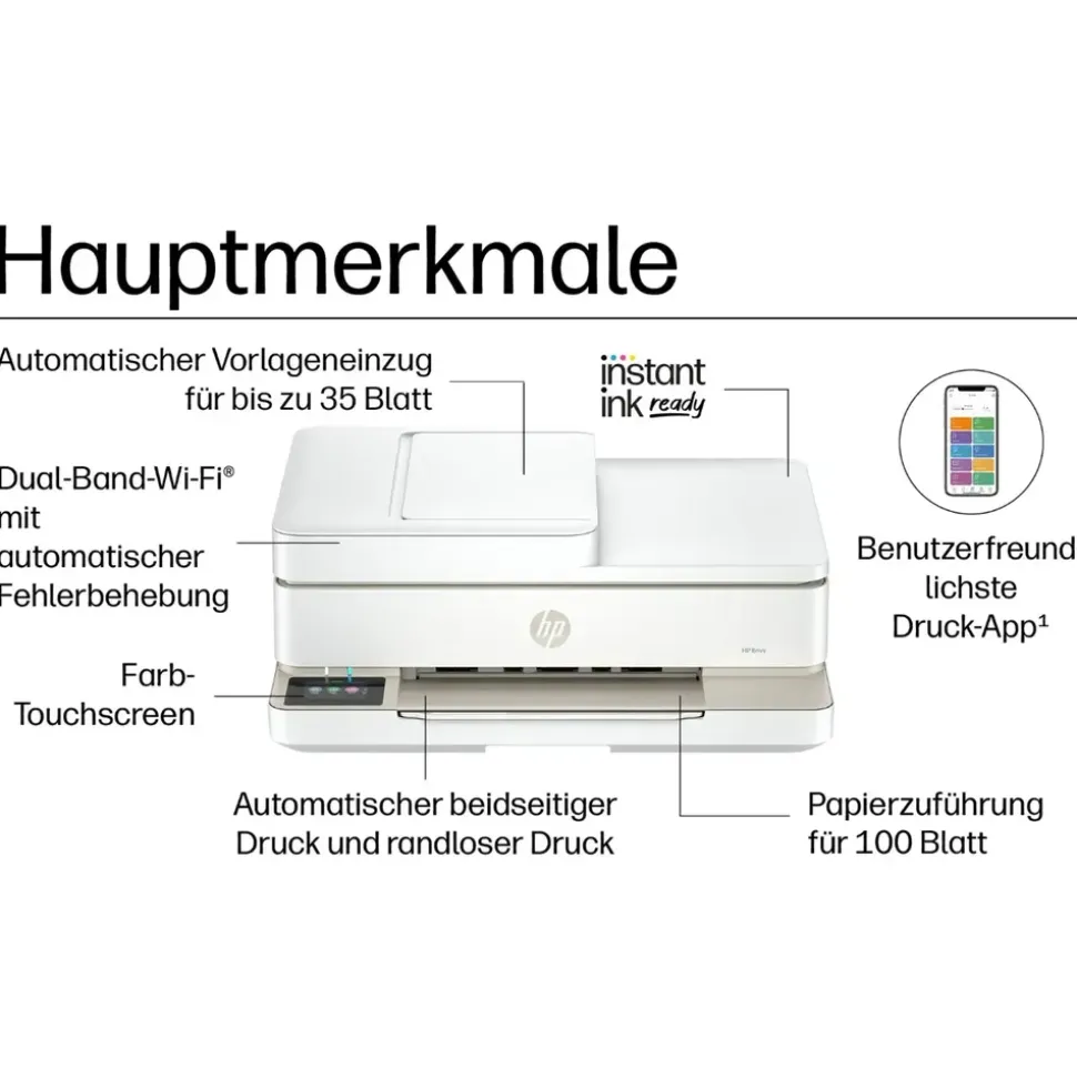 HP Envy 6520e All-in-One weiß, Tinte, mehrfarbig (714L8B)
