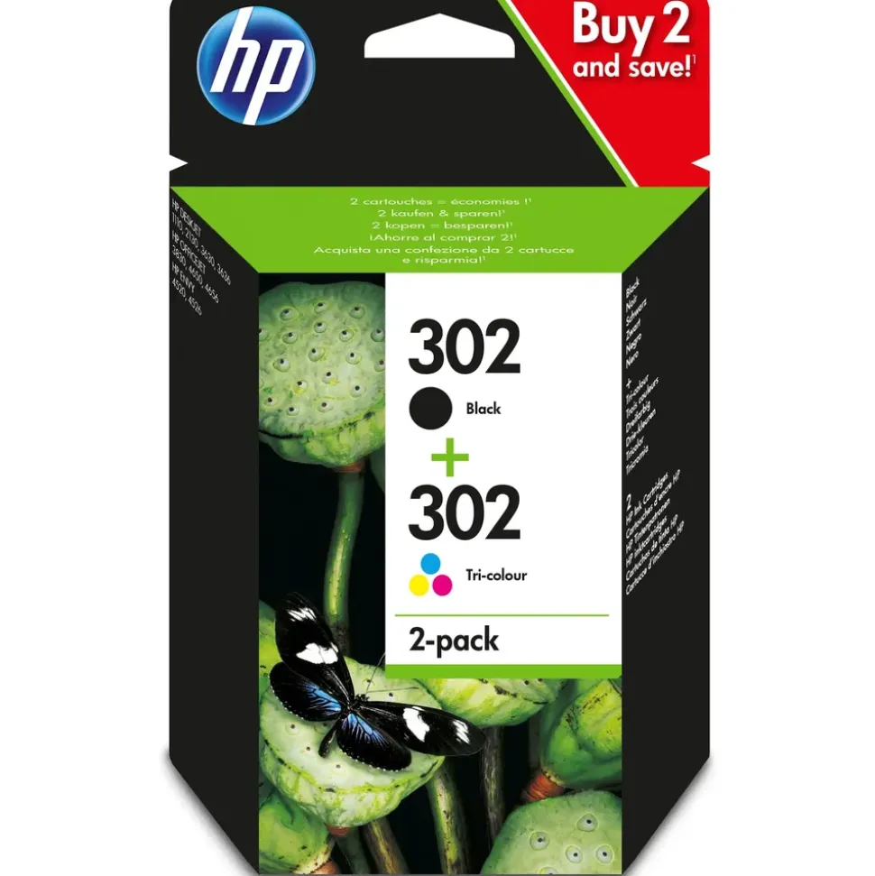 HP 302 schwarz + CMY