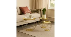Hti-Living Tisch Set bauchig, 3-teilig Eisen