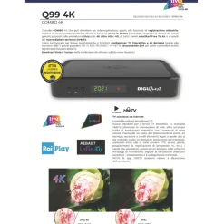 hts e-com DigiQuest Q99 4K UHD TiVuSat Receiver inkl. Karte + WiFi Stick – tivùsat zertifiziert (nicht aktiviert), HEVC HDR, PVR Ready, LAN, USB, HDMI-Kabel