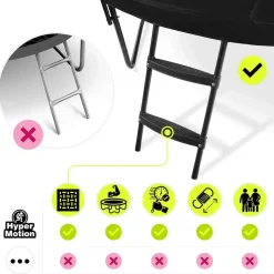 HyperMotion Gartentrampolin 366 cm inkl. Sicherheitsnetz und Leiter Schwarz