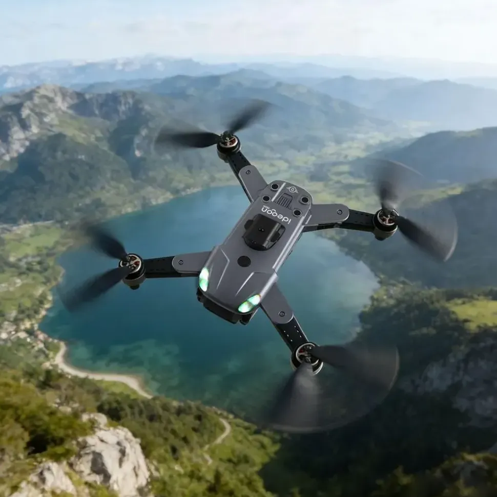 ideoon 4K Drohne mit Kamera Schwenkbar C0 Zertifiziert Faltbar GPS Rückkehr Hinderniserkennung Follow-Me