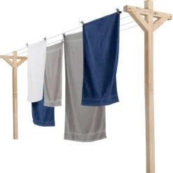 IDMarket Madera Outdoor-wäscheständer aus Holz 12m zum Aufhängen