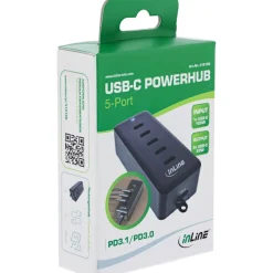 InLine 5-Port USB-C PowerHub, Ladegerät-Erweiterung, 100W,