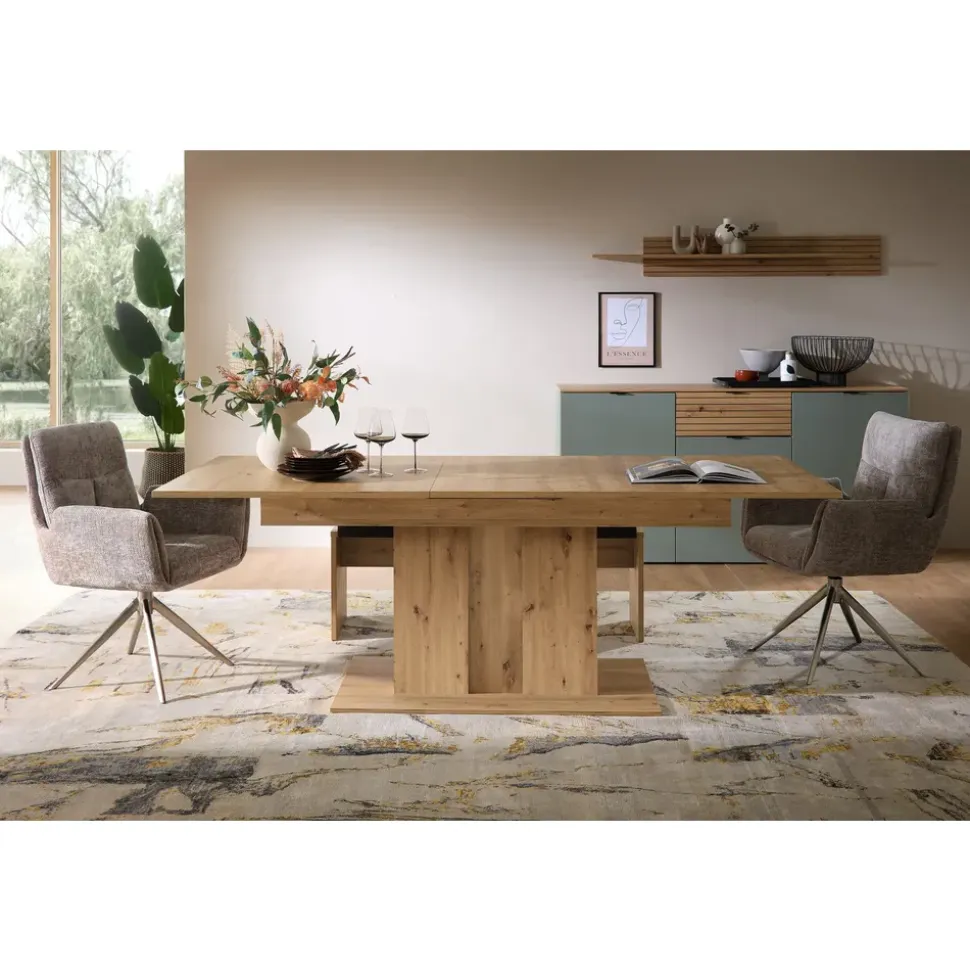 Innostyle INA Sideboard 180 x 90 x 45 cm Schilfgrün / Artisan Eiche