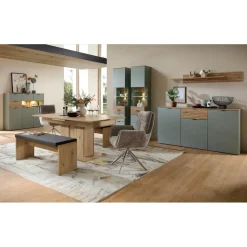 Innostyle INA Sideboard 180 x 90 x 45 cm Schilfgrün / Artisan Eiche