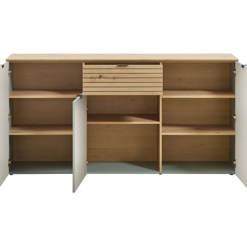 Innostyle INA Sideboard 180 x 90 x 45 cm Schilfgrün / Artisan Eiche