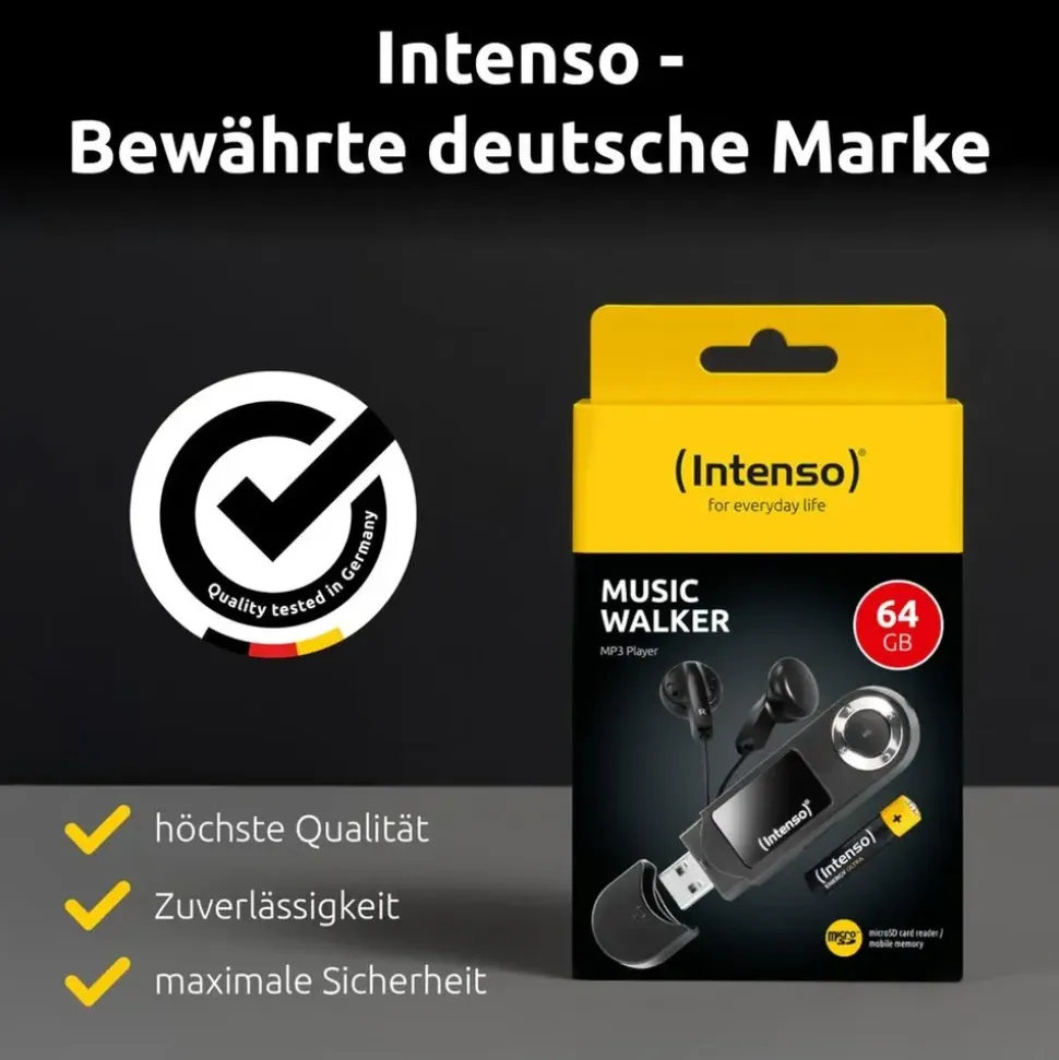 Intenso MP3 Player 64GB Music Walker MP3-Player 64GB Schwarz
