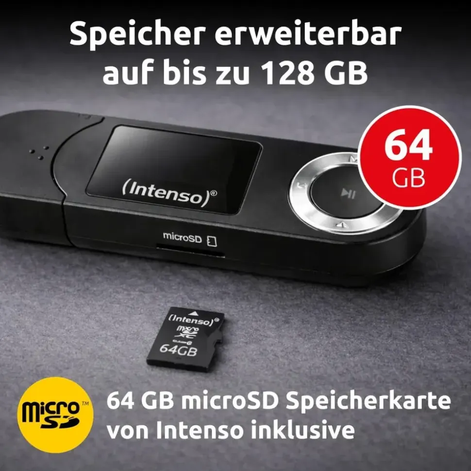 Intenso MP3 Player 64GB Music Walker MP3-Player 64GB Schwarz