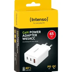 Intenso Power Adapter W65ACC GaN Ladegerät, Weiß