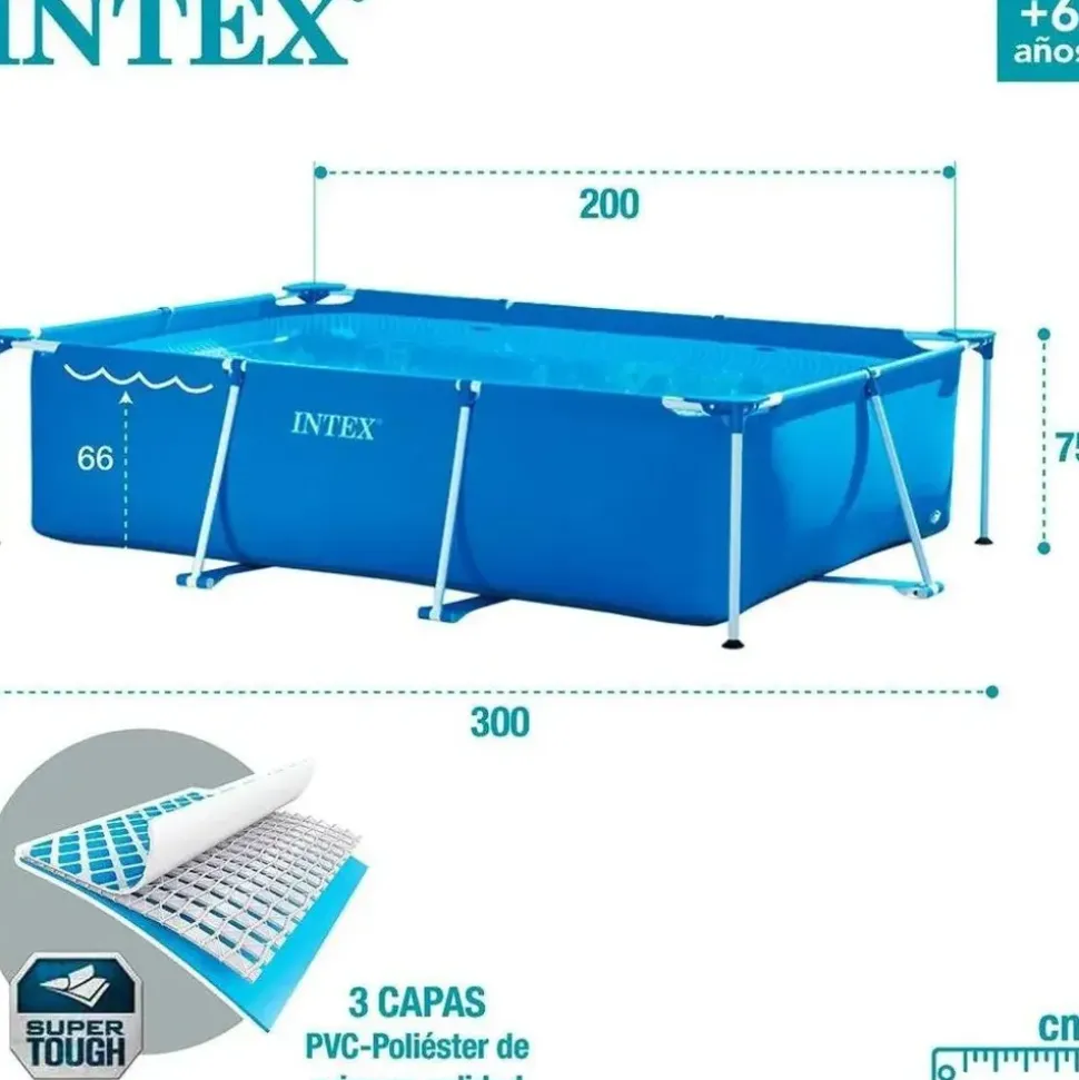 Intex Family Frame 300 x 200 x 75 cm ohne Filterpumpe