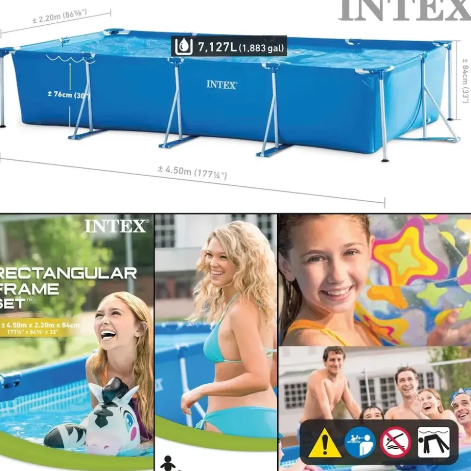 Intex Family Frame 450 x 220 x 84 cm ohne Filterpumpe