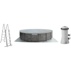 Intex Prism Greywood Pool Set 457 x 122 cm inkl. Kartuschenfilteranlage