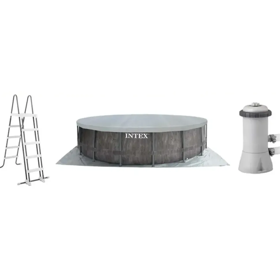 Intex Prism Greywood Pool Set 457 x 122 cm inkl. Kartuschenfilteranlage