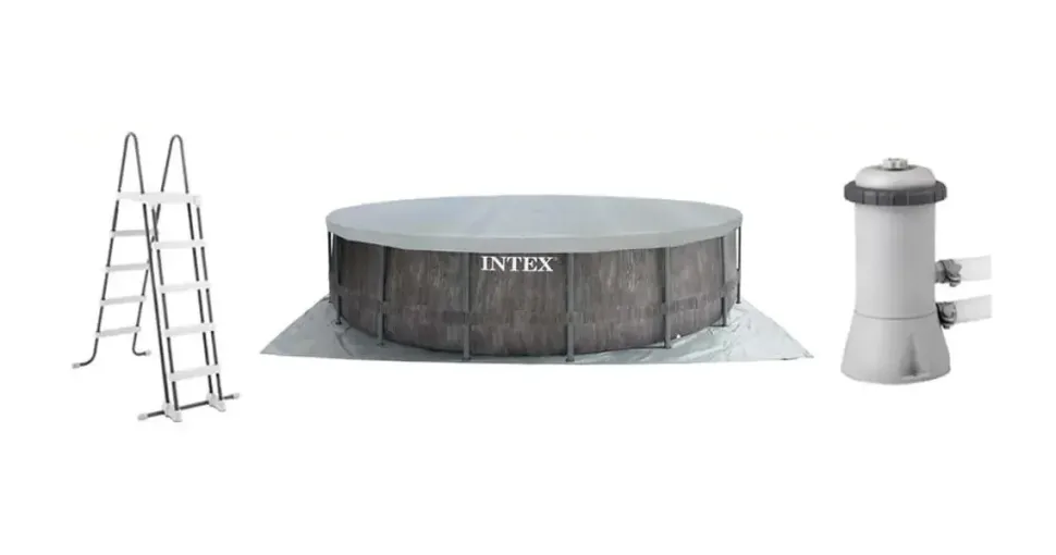 Intex Prism Greywood Pool Set 457 x 122 cm inkl. Kartuschenfilteranlage