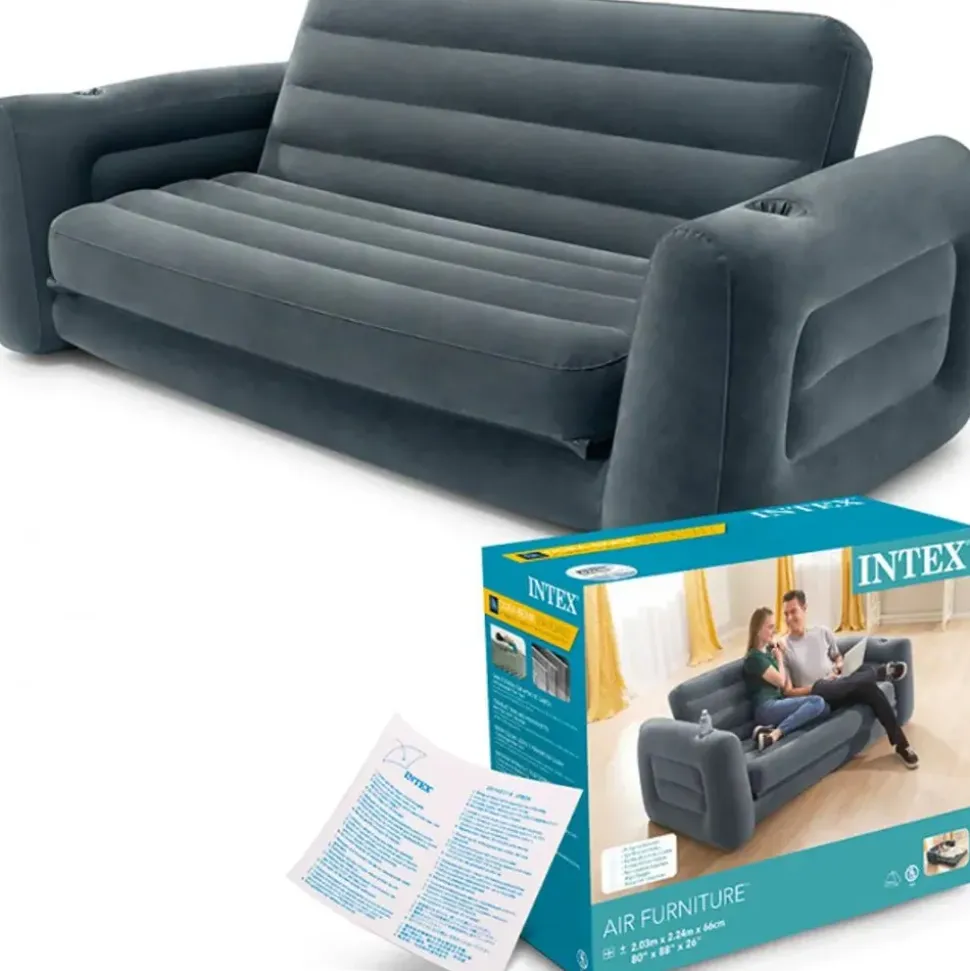 Intex Schlafcouch Futon 2-Sitzer Grau